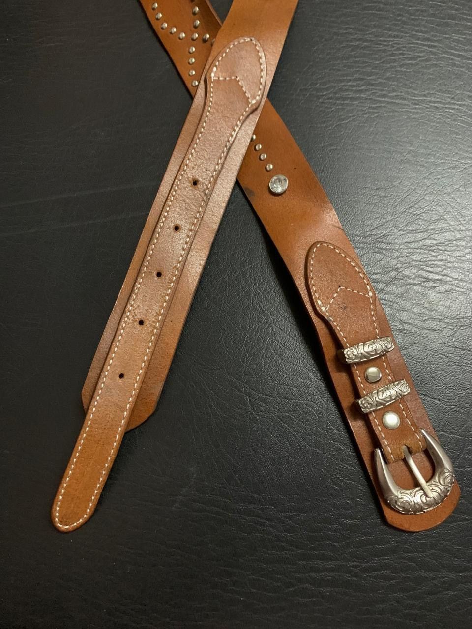 If Six Was Nine × Japanese Brand × Le Grande Bleu (L.G.B.) Brown leather studded rope belt Size ONE SIZE - 2 Thumbnail