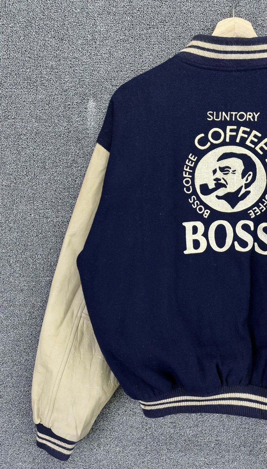 Japanese Brand Vintage Suntory Coffee Boss Varsity Leather Jacket Size US M / EU 48-50 / 2 - 2 Thumbnail