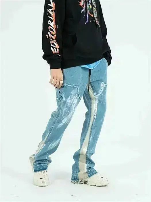 Japanese Brand Paint Splatter Flare Denim Jeans Size US 32 / EU 48 - 5 Thumbnail