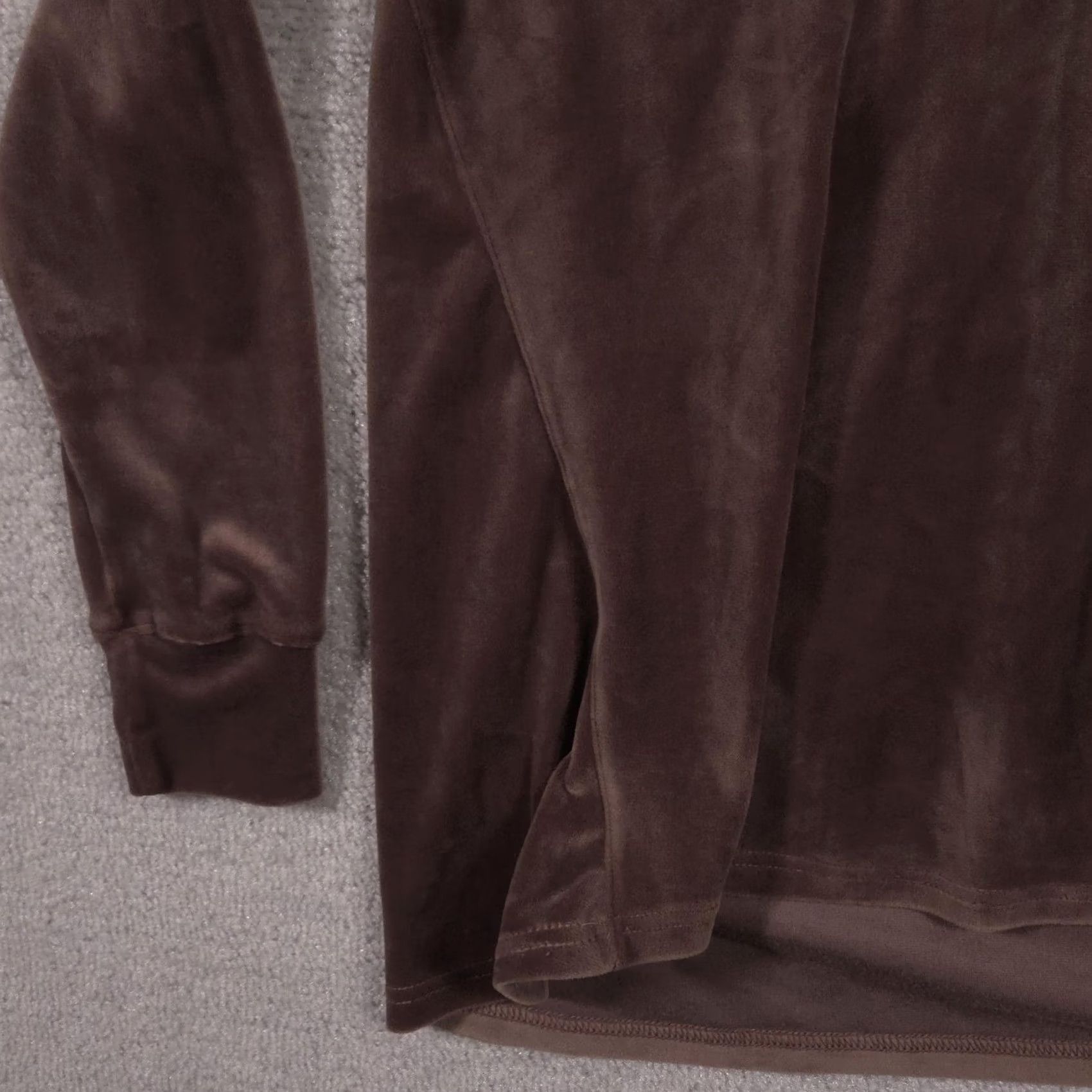 Velour Jane And Delancey Shirt Womens Medium Brown Velour Cowl Neck Long Sleeve Top Size M / US 6-8 / IT 42-44 - 4 Thumbnail
