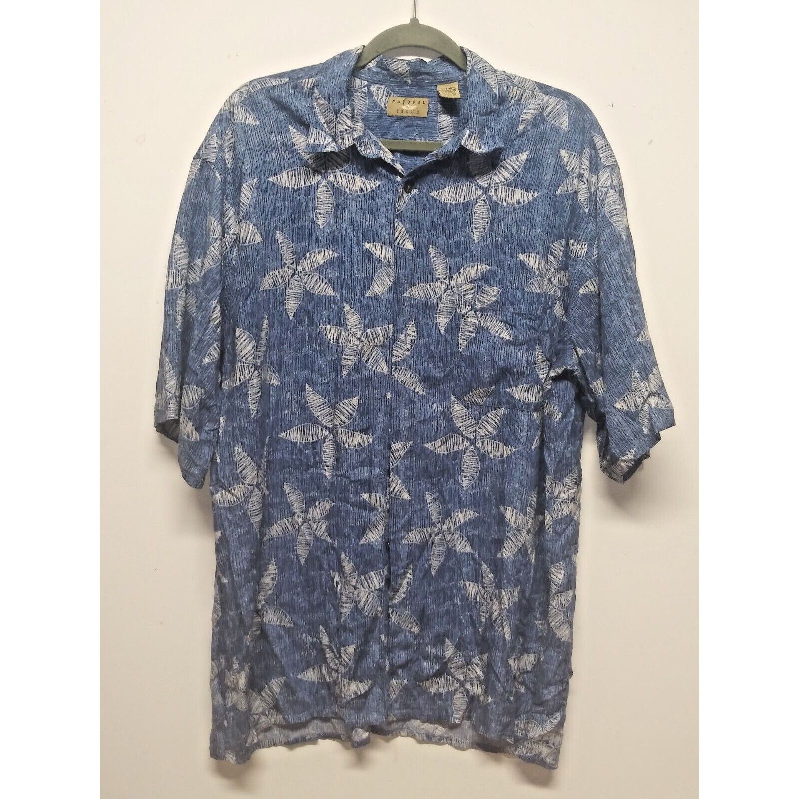 Natural Issue Hawaiian Shirt Mens Size XLT floral tropical dusky blue Natu Size US XL / EU 56 / 4 - 7 Thumbnail