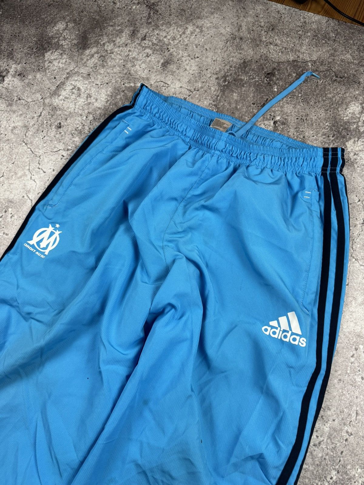 Adidas Y2K Adidas Olympique Marseille Vntg Distressed Track Pants Size US 34 / EU 50 - 2 Thumbnail