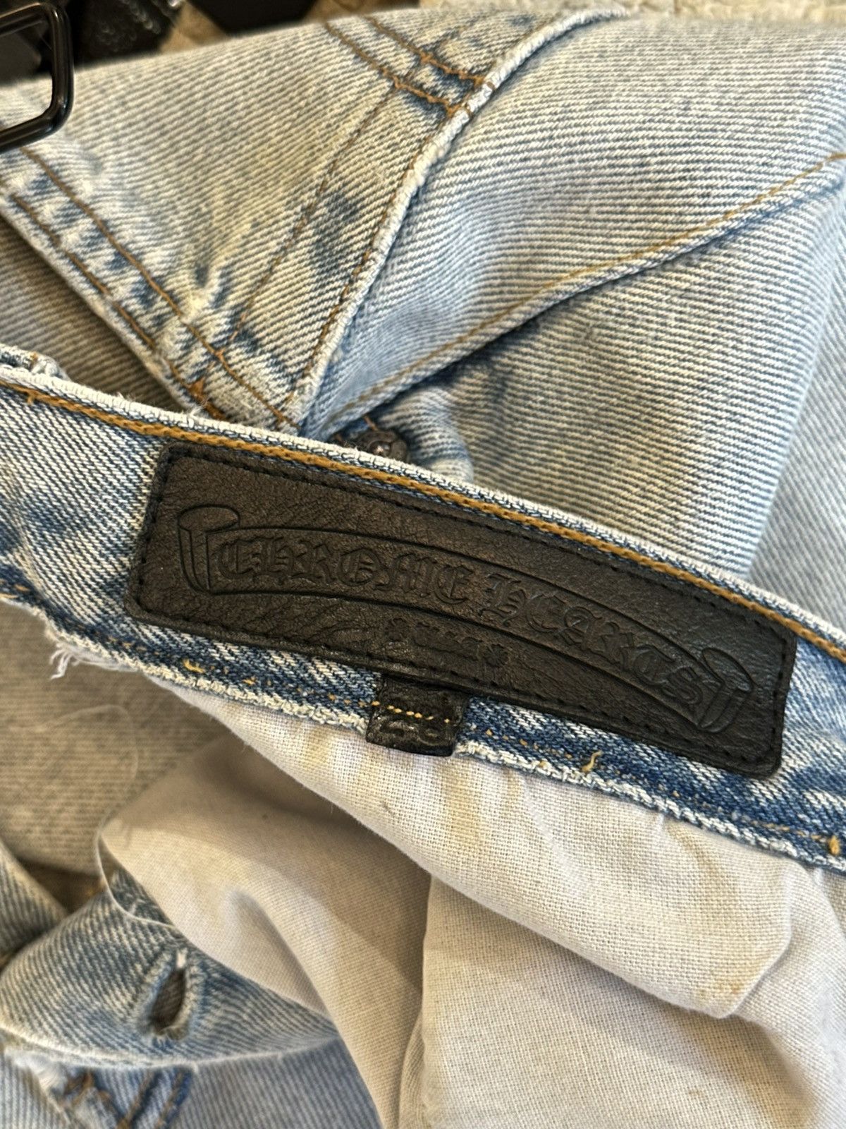 Chrome Hearts × Gallery Dept. × Levi's CHROME HEARTS FLARED CROSS PATCH JEANS Size US 26 / EU 42 - 8 Thumbnail