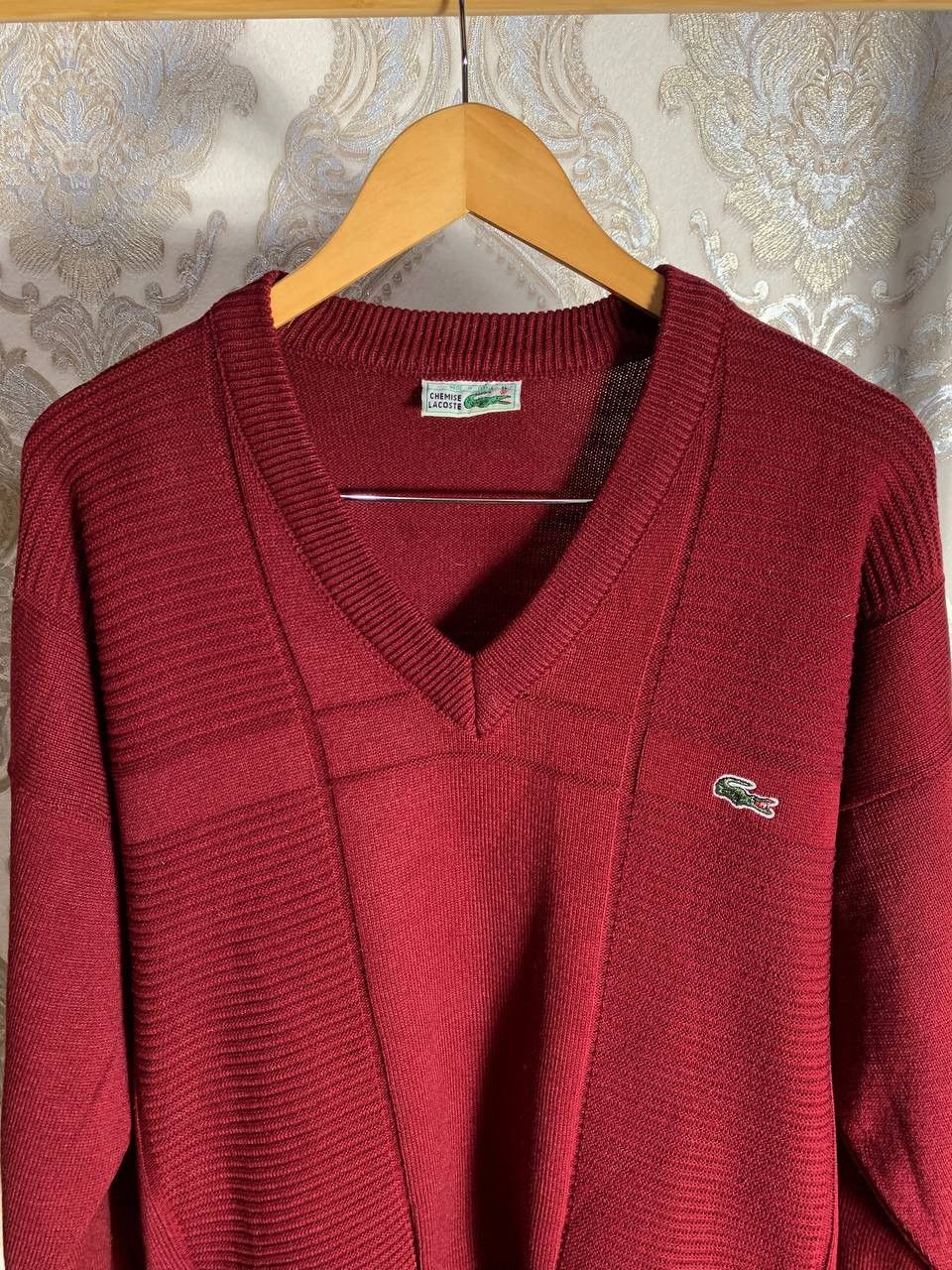 Lacoste × Vintage VERY RARE LACOSTE CHAMISE SWEATER V KNIT MADE IN FRANCE 90s Size US L / EU 52-54 / 3 - 2 Thumbnail
