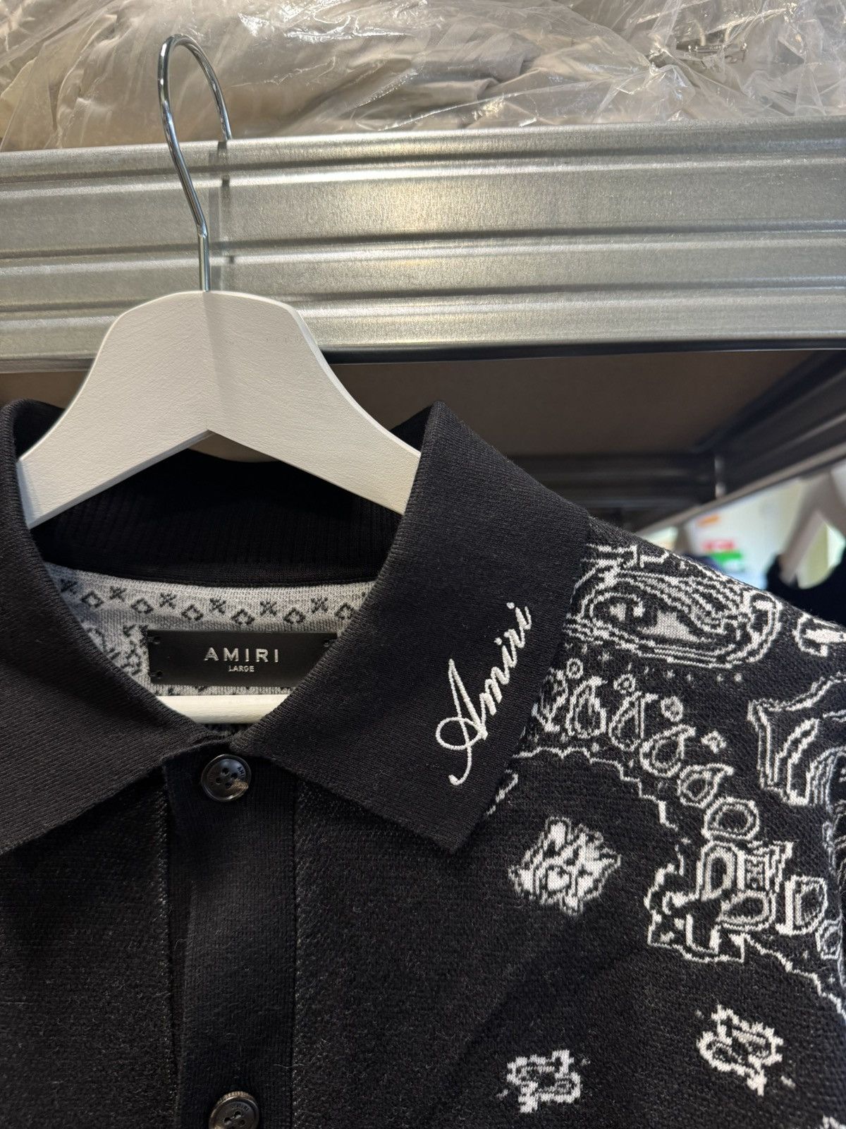 Amiri Amiri Bandana Knitted Button Up Polo Shirt NEW 1100$ Size US L / EU 52-54 / 3 - 3 Thumbnail