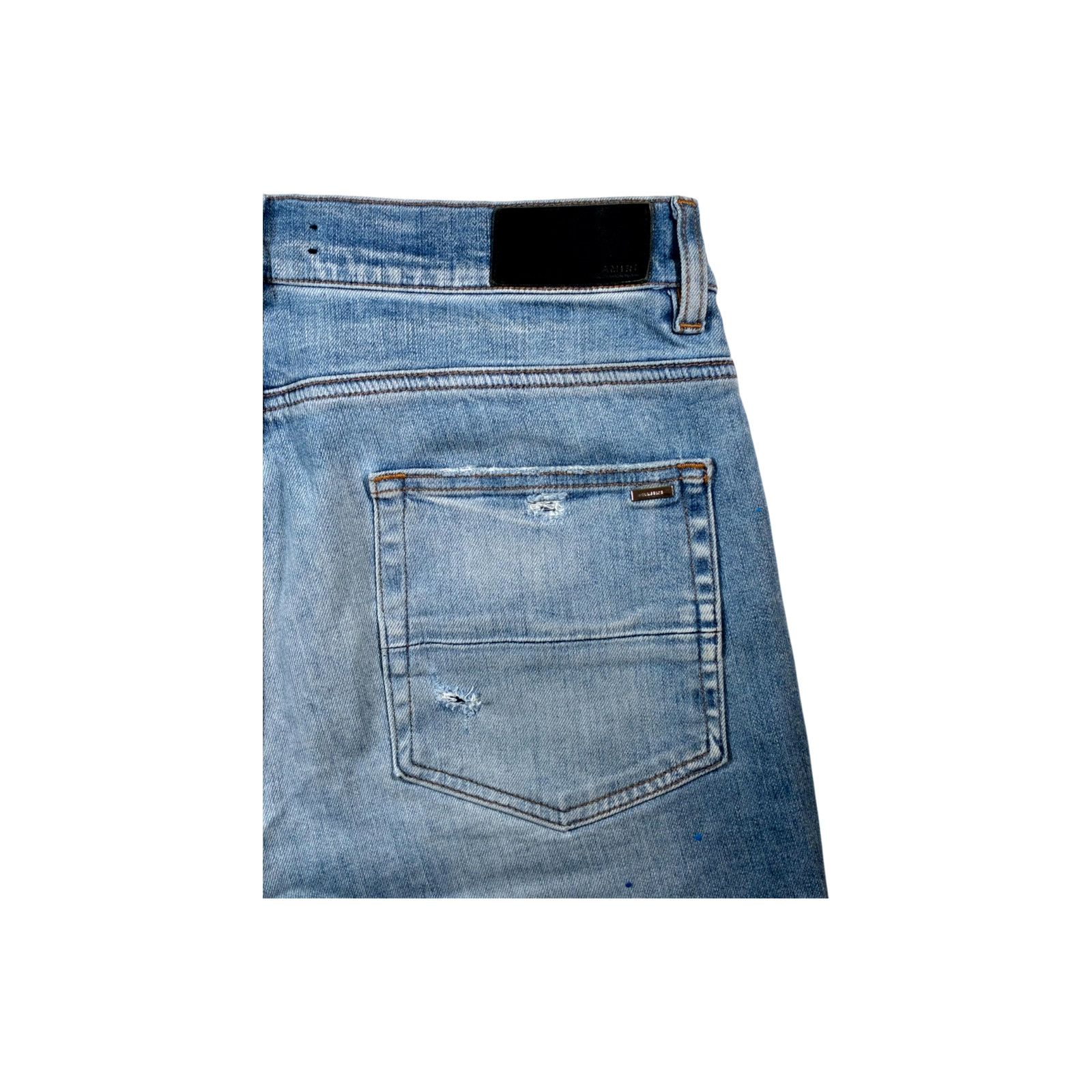 Amiri Amiri Crystal Paint Splatter Light Wash Jeans Size US 33 - 3 Thumbnail