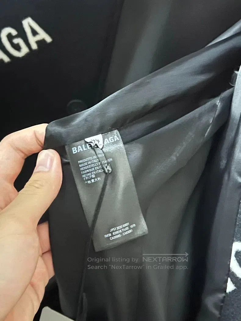 Balenciaga Balenciaga Black Logo Wool Coat. Size US XL / EU 56 / 4 - 6 Thumbnail