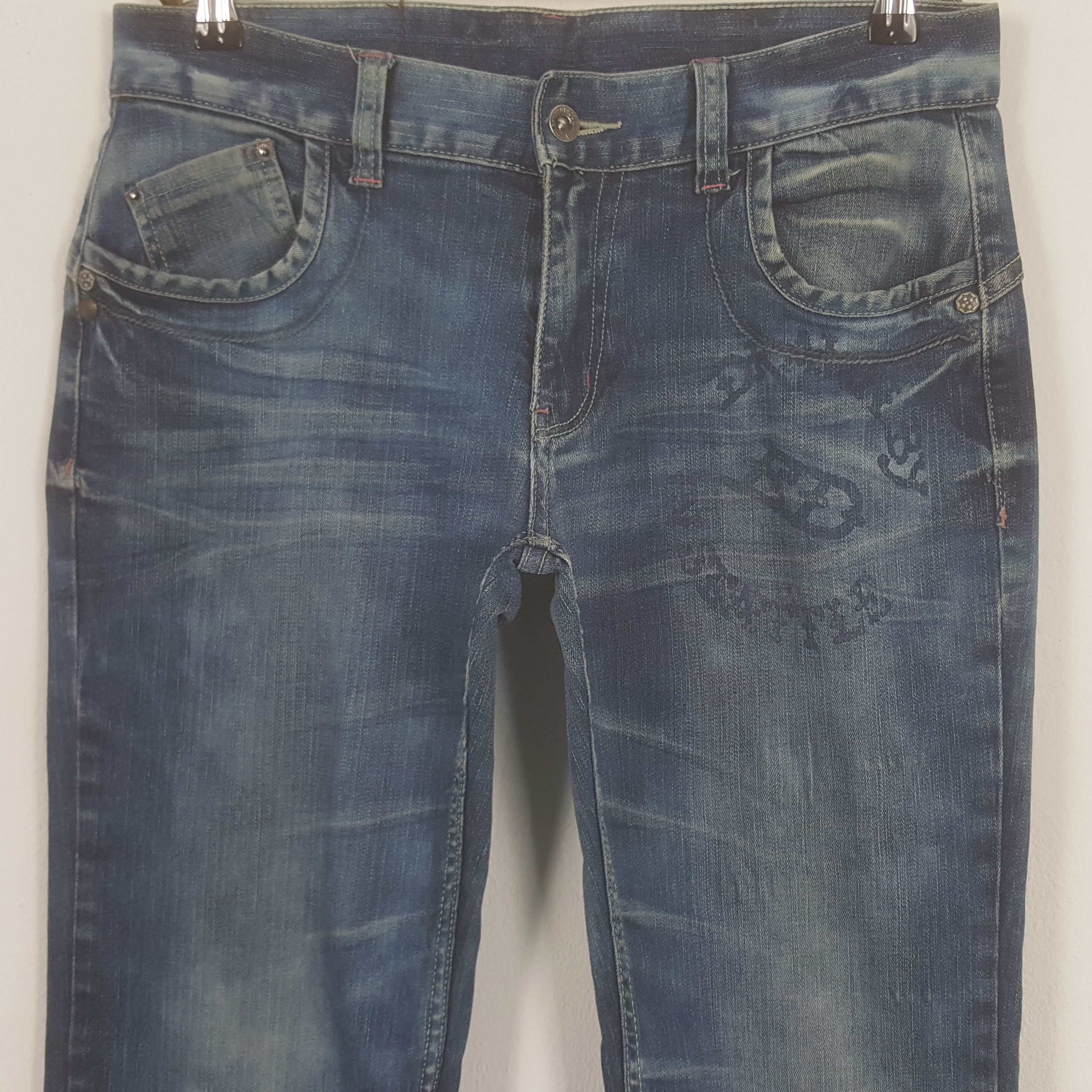 Christian Audigier Vintage Ed Hardy by Christian Audiger Embroidery Denim Jeans Size 32" / US 10 / IT 46 - 5 Thumbnail