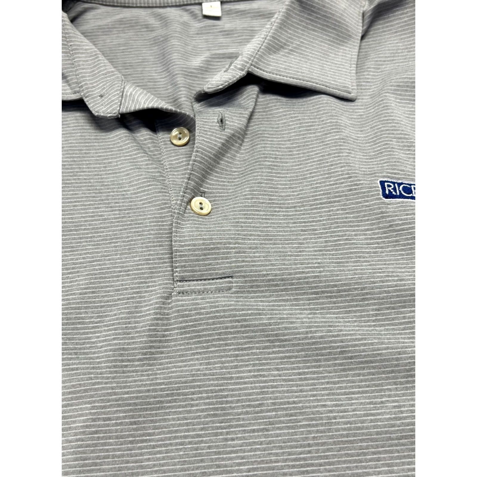 Peter Millar Peter Millar Summer Comfort Striped Polo Shirt Mens L Gray Performance Golf Size US L / EU 52-54 / 3 - 7 Thumbnail