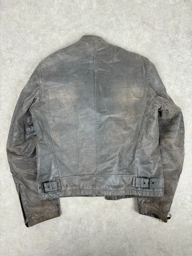 Dolce & Gabbana 1990s Dolce & Gabbana Avant-Garde Grey Moto Leather Jacket Size US L / EU 52-54 / 3 - 6 Thumbnail