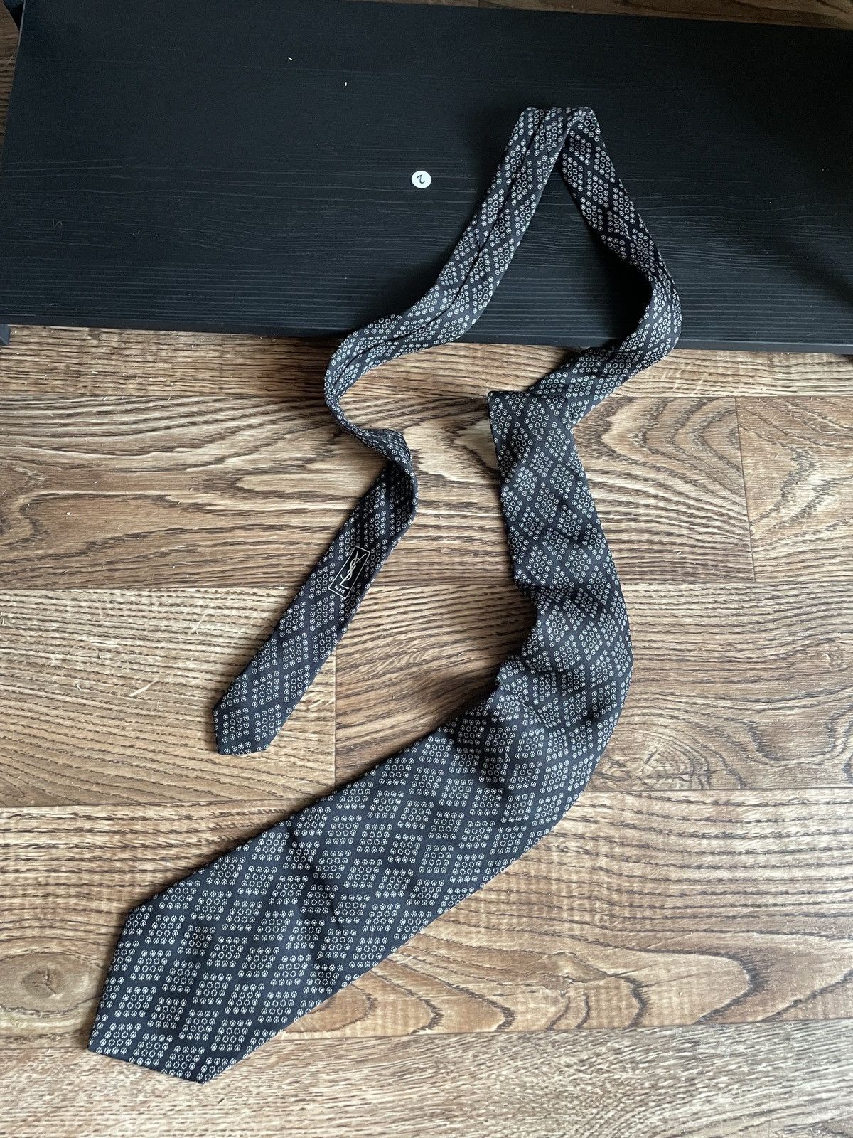 Designer × Yves Saint Laurent RARE🔥 Yves Saint Laurent YSL tie vintage monogram old money Size ONE SIZE - 2 Thumbnail