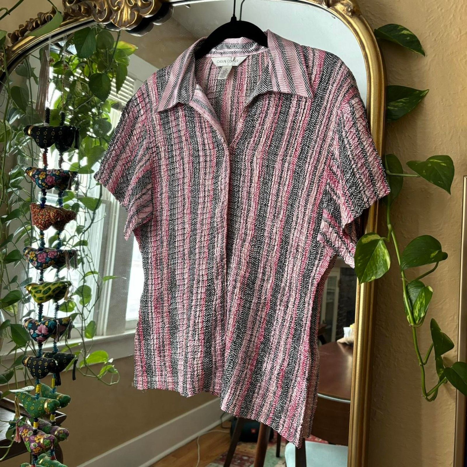 Vintage Vintage Casual Corner Pink Button Down Shirt Medium 90s Y2K Size M / US 6-8 / IT 42-44 - 2 Thumbnail
