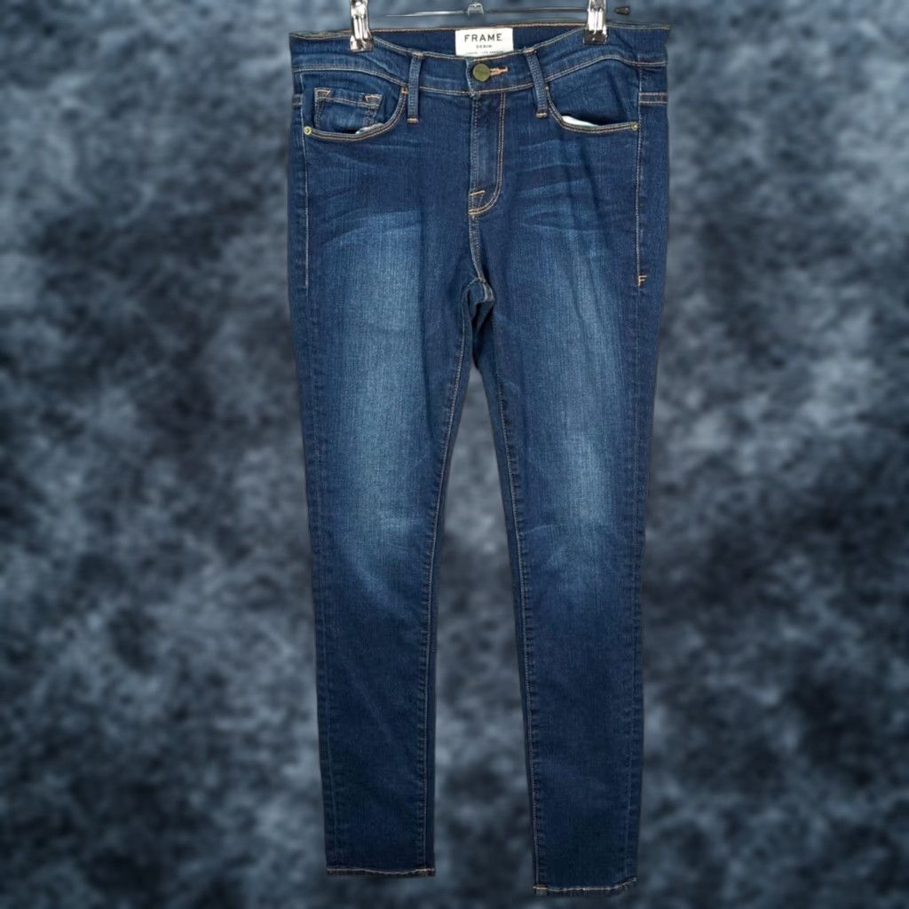 Frame FRAME Jeans Women's 28 Le Skinny De Jeanne Mid Rise Stretch Denim Pants Blue 5-Pocket Design Size 28" / US 6 / IT 42 - 1 Thumbnail