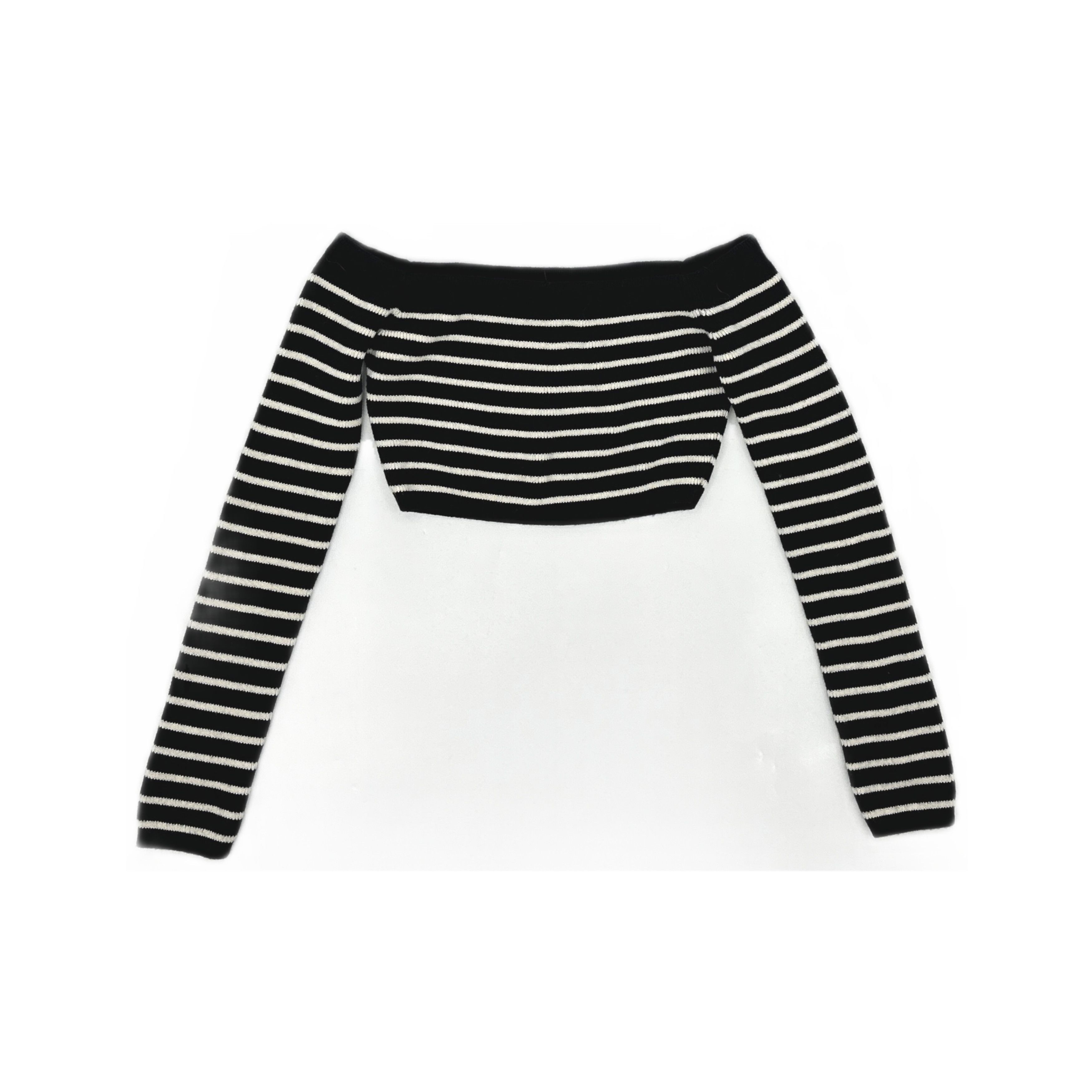 Saint Laurent Paris Saint Laurent Striped Off-Shoulder Sweater Size M Size M / US 6-8 / IT 42-44 - 1 Thumbnail