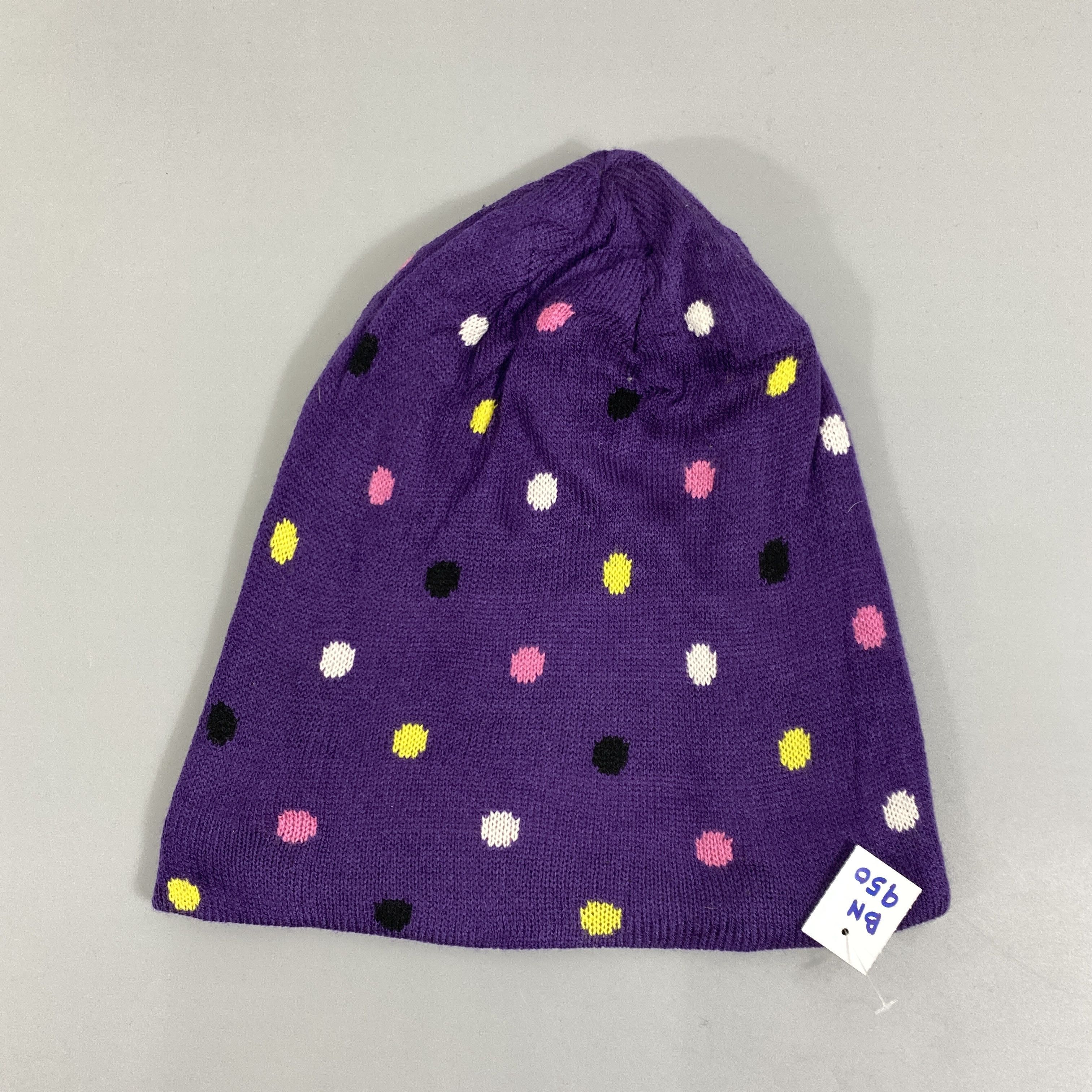 Japanese Brand Slouchy Snow Cap Beanie With Multicolor Dots -BN950 Size ONE SIZE - 5 Thumbnail
