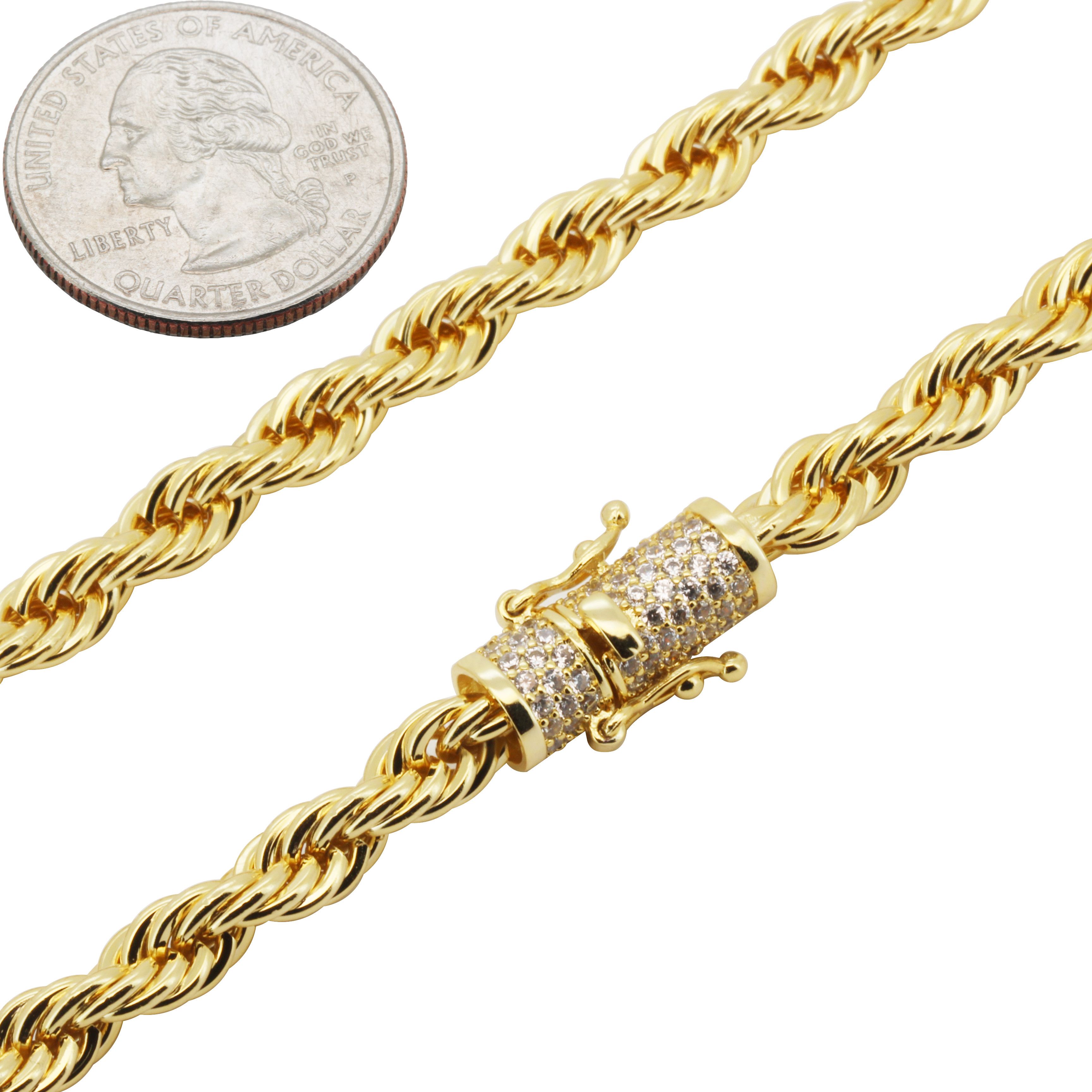 Other 14k Yellow Gold Filled AAA CZ 6mm Rope Bracelet 7.5” Size ONE SIZE - 2 Thumbnail