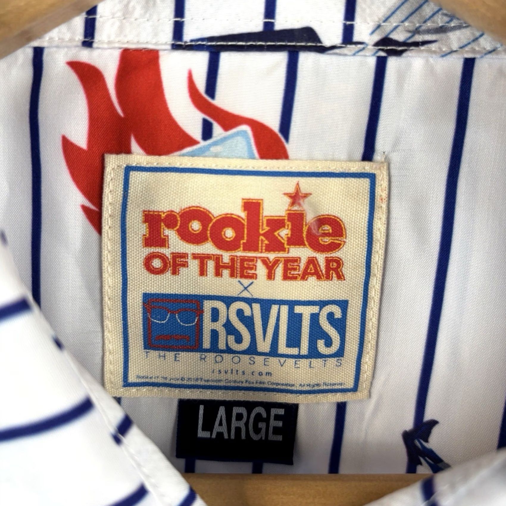 Gloverall RSVLTS Shirt Mens L Rookie Of The Year Pinstripe White Button Down All Over Size US L / EU 52-54 / 3 - 3 Thumbnail