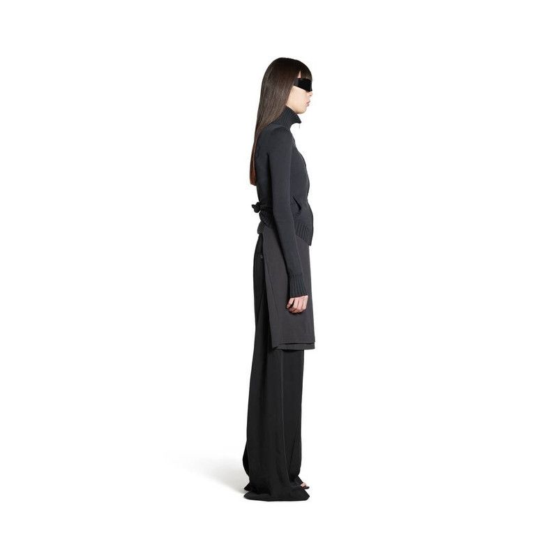 Balenciaga o1s1wg110126 BB Paris Icon Knotted Fitted Zip-Up Jacket Size XL / US 12-14 / IT 48-50 - 3 Thumbnail
