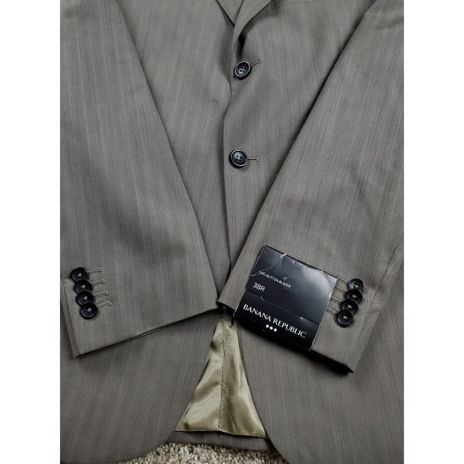 Banana Republic VINTAGE Banana Republic Blazer Jacket Mens Gray 2 Button NWT Size 38R Size 38R - 4 Thumbnail