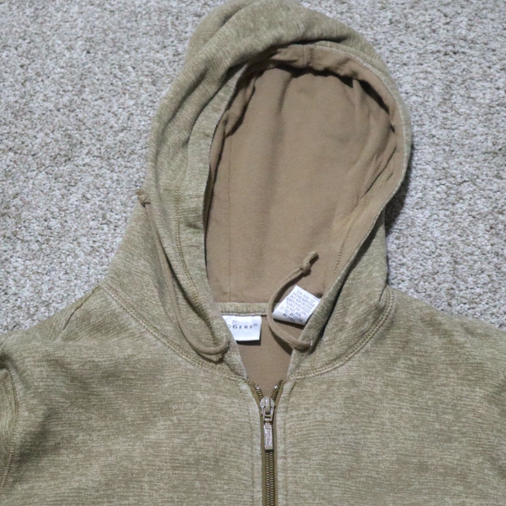 Vintage Kim Rogers Sweatshirt Hooded PS Petite Small Lightweight Brown Full Zip Pockets Zipper Womens Size M / US 6-8 / IT 42-44 - 2 Thumbnail
