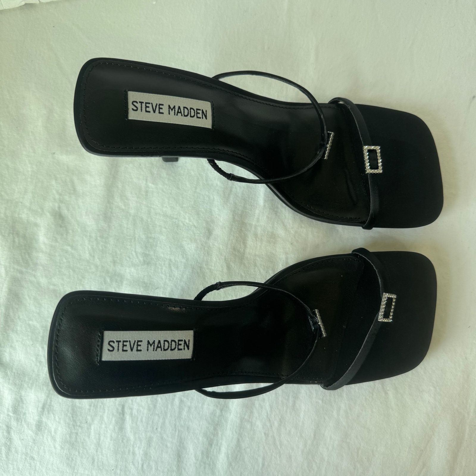 Steve Madden NEW Steve Madden Women's Aislinn Heels Sandals 9.5 Black Size US 9.5 / IT 39.5 - 3 Thumbnail