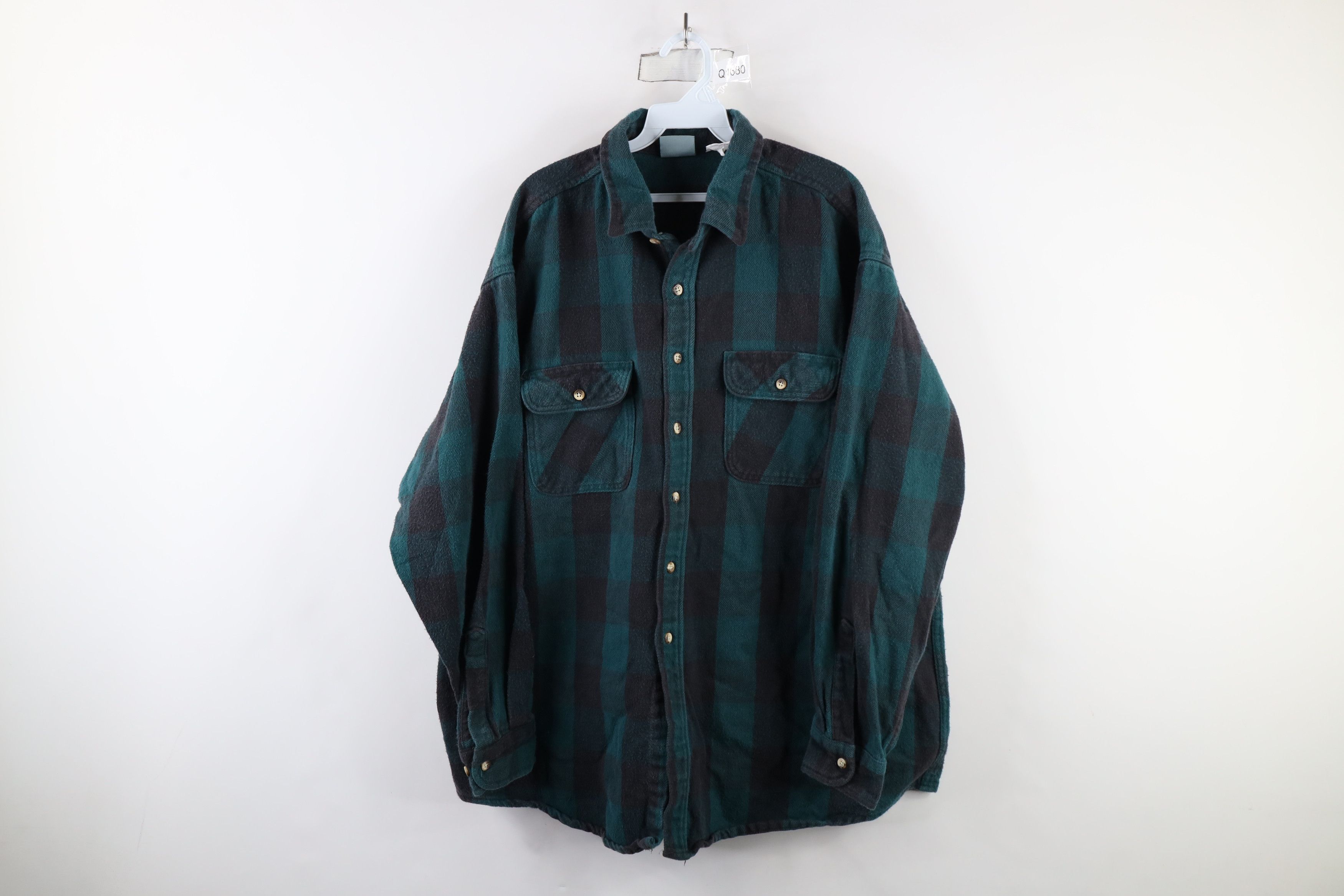 Vintage Vintage 90s Streetwear Heavyweight Button Shirt Plaid USA Size US XXL / EU 58 / 5 - 1 Thumbnail