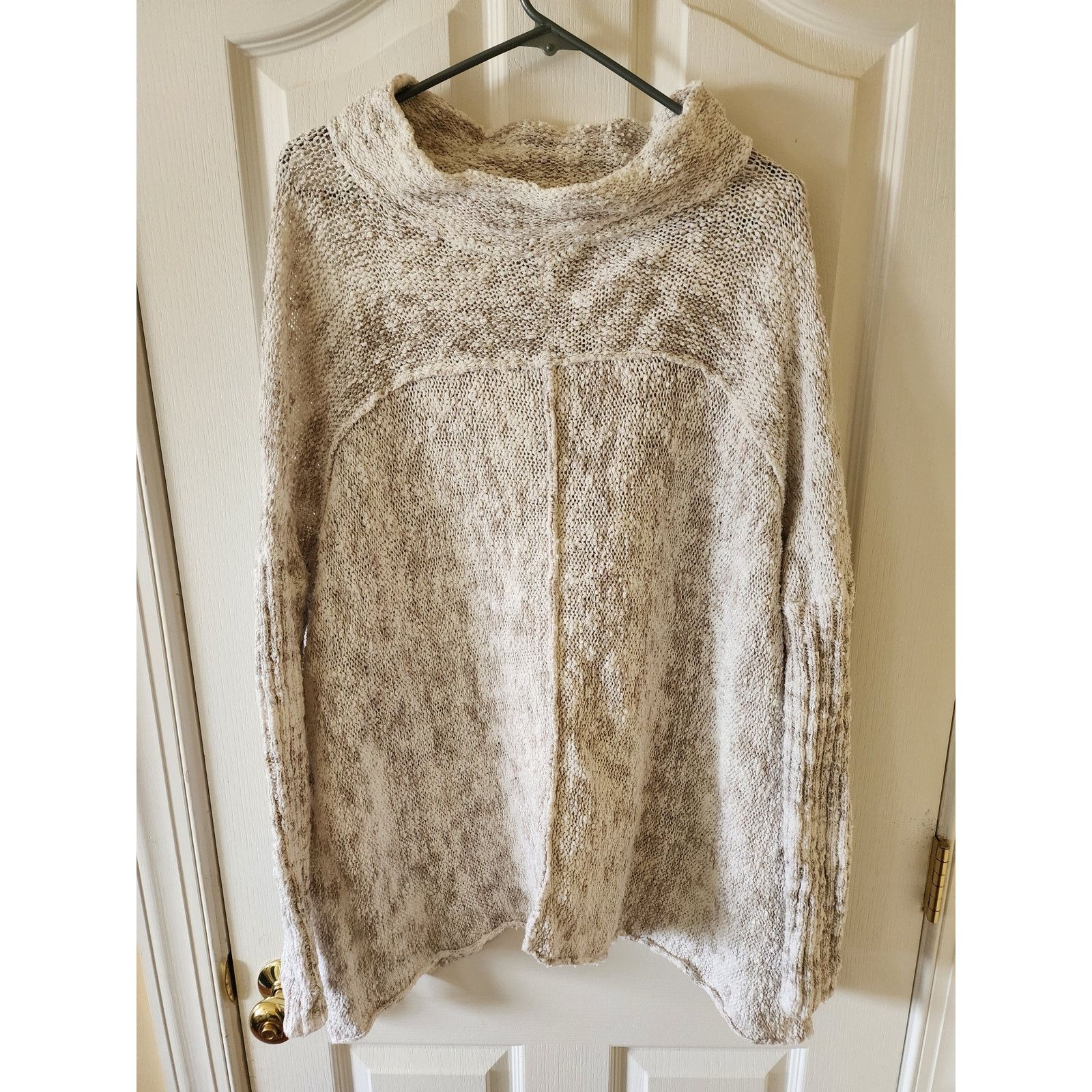 Free People Free People Oversized Chunky Knit Sweater M Gray Lagenlook Size M / US 6-8 / IT 42-44 - 1 Thumbnail