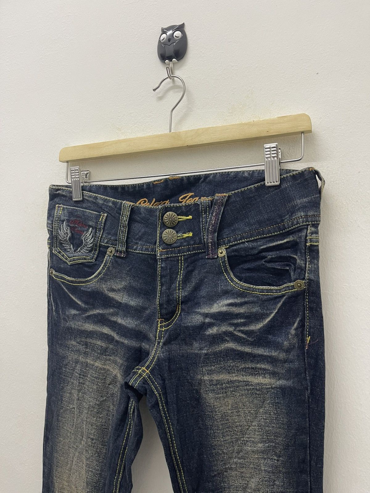 If Six Was Nine Rare Vintage COLZA Back Embroidery Wings Flare Size US 29 - 9 Thumbnail