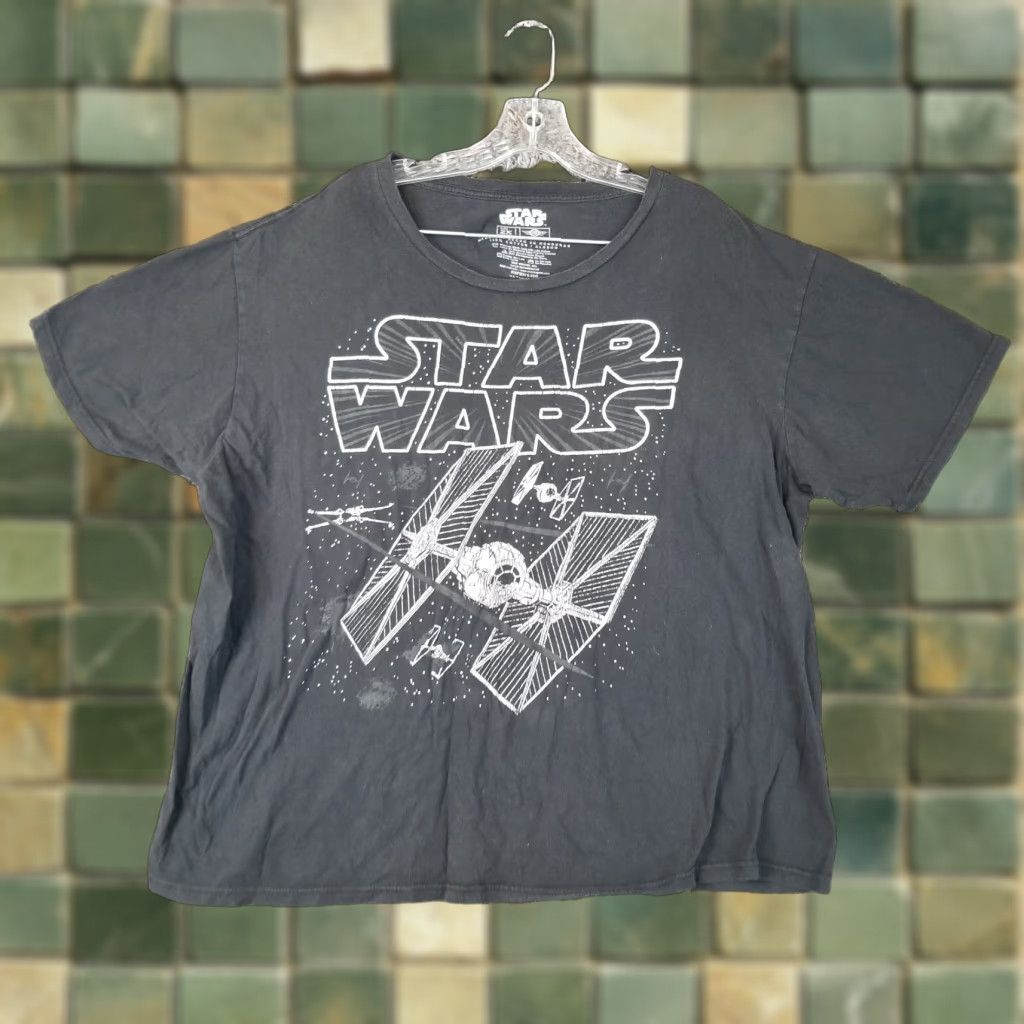 Star Wars Star Wars Mens Black Short Sleeve Tie Fighter Graphic T-Shirt Size 2X Big & Tall Mens Size US 39 - 1 Thumbnail
