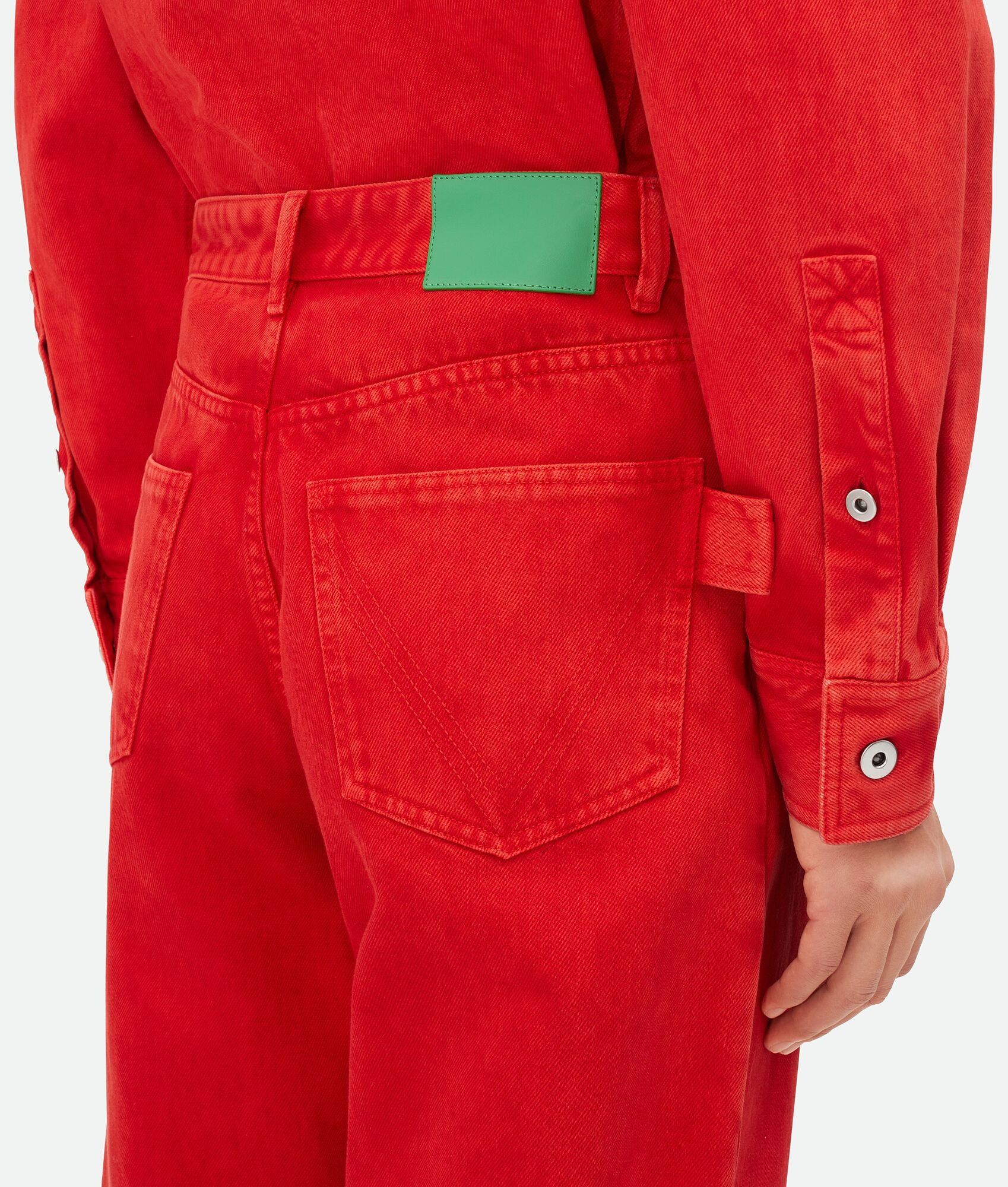 Bottega Veneta o1lf3ng10825 Faded Color Washed Denim Trousers in Red Size US 32 / EU 48 - 4 Thumbnail