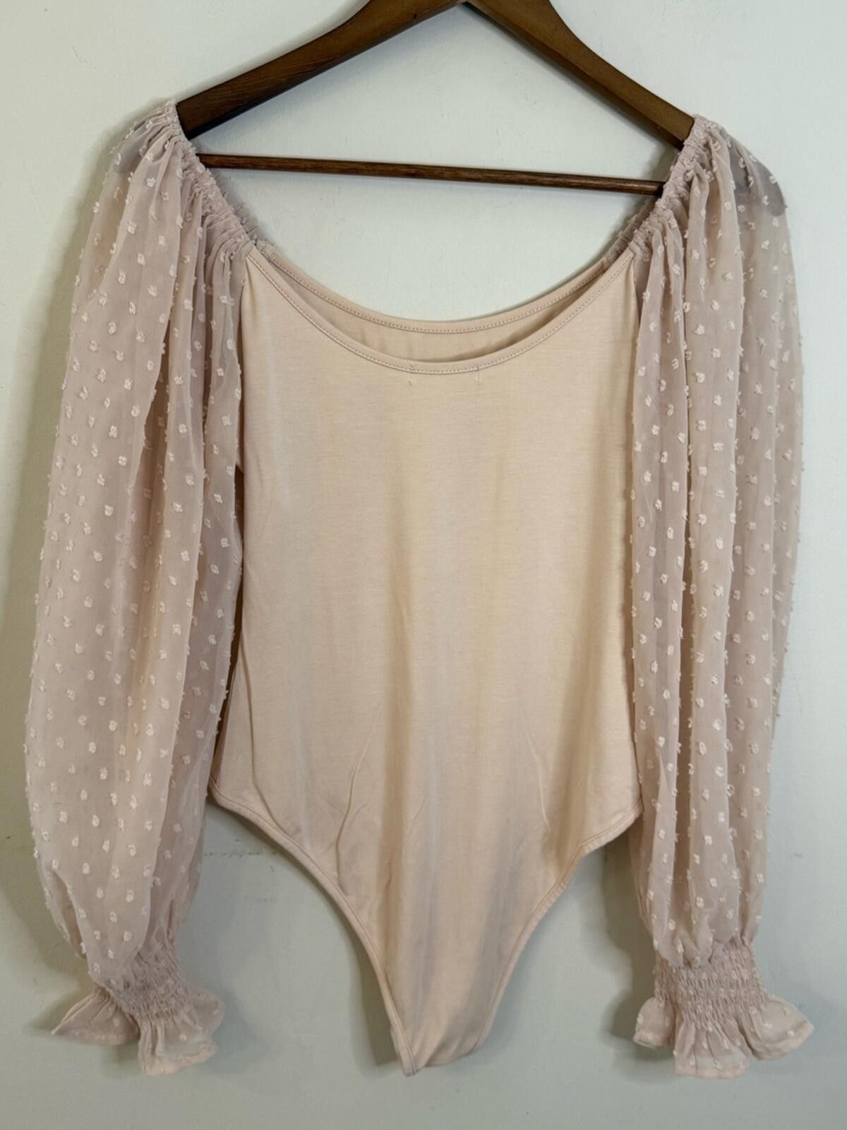 Zeagoo Zeagoo body suit sheer Swiss dot long sleeves SZ M Size M / US 6-8 / IT 42-44 - 2 Thumbnail