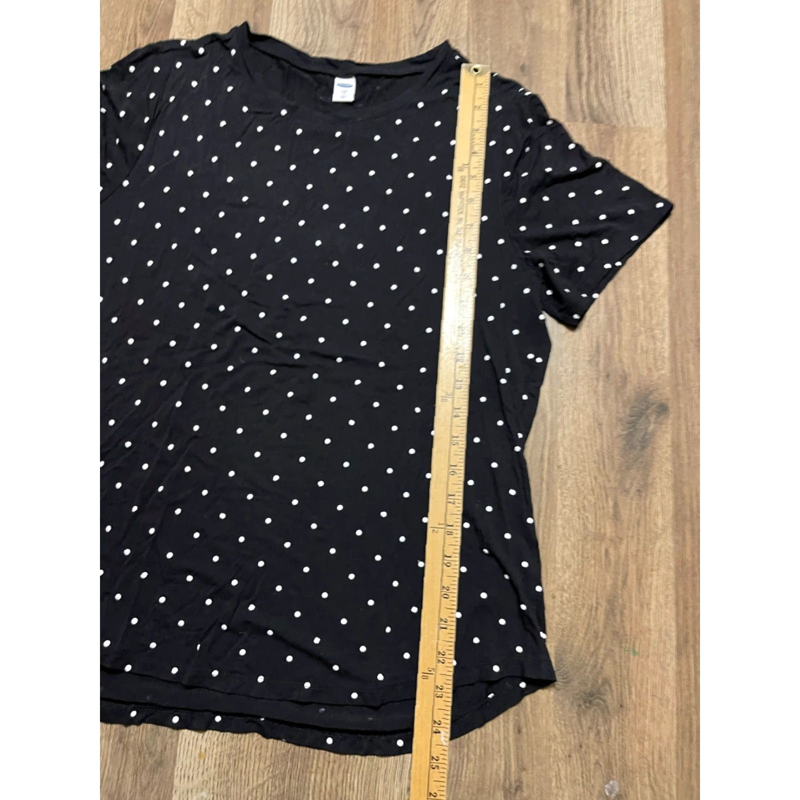 Old Navy Old Navy Shirt Women L Black White Polka Dots Luxe Short Sleeve T-Shirt Casual Modern Basic Size L / US 10 / IT 46 - 7 Thumbnail