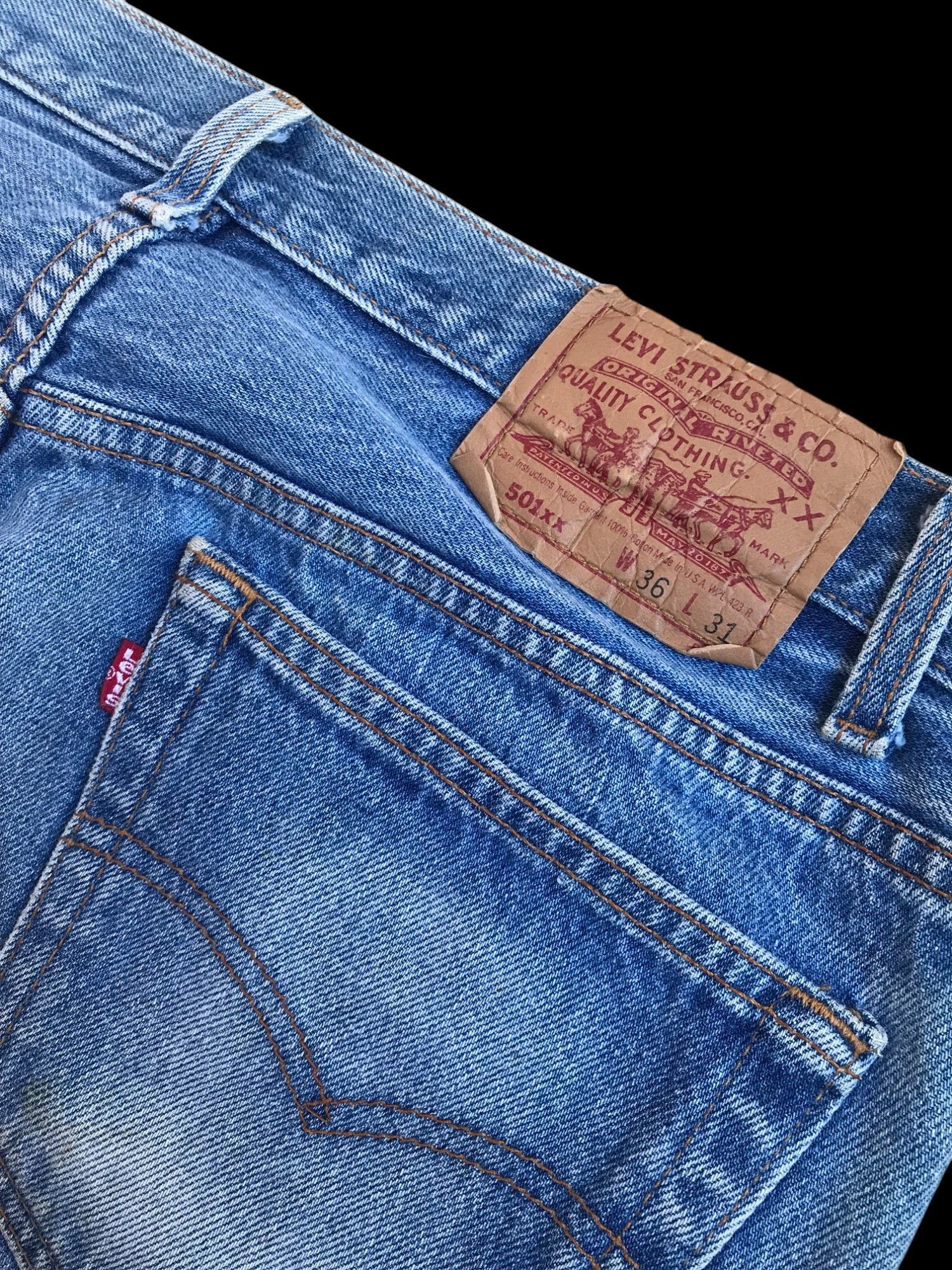 Levi's Vintage 1992 Levis 501xx lightwash dirty jean W34x27 USA Size US 34 / EU 50 - 10 Thumbnail
