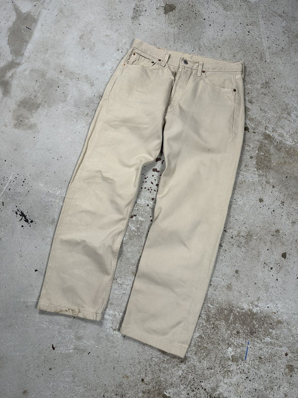 Vintage 2000 Levi’s 501 Beige Denim Pants Jeans y2k