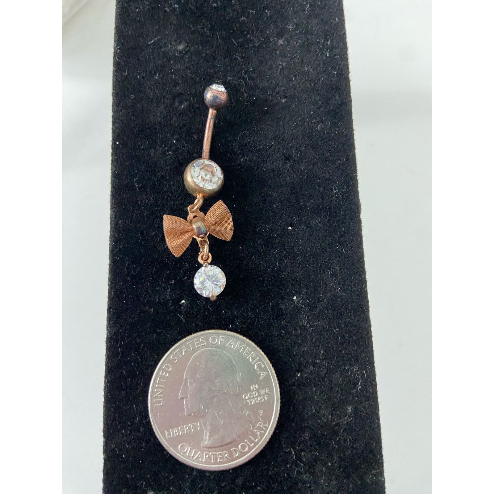 Other Belly button ring with bow copper tone Size ONE SIZE - 2 Thumbnail