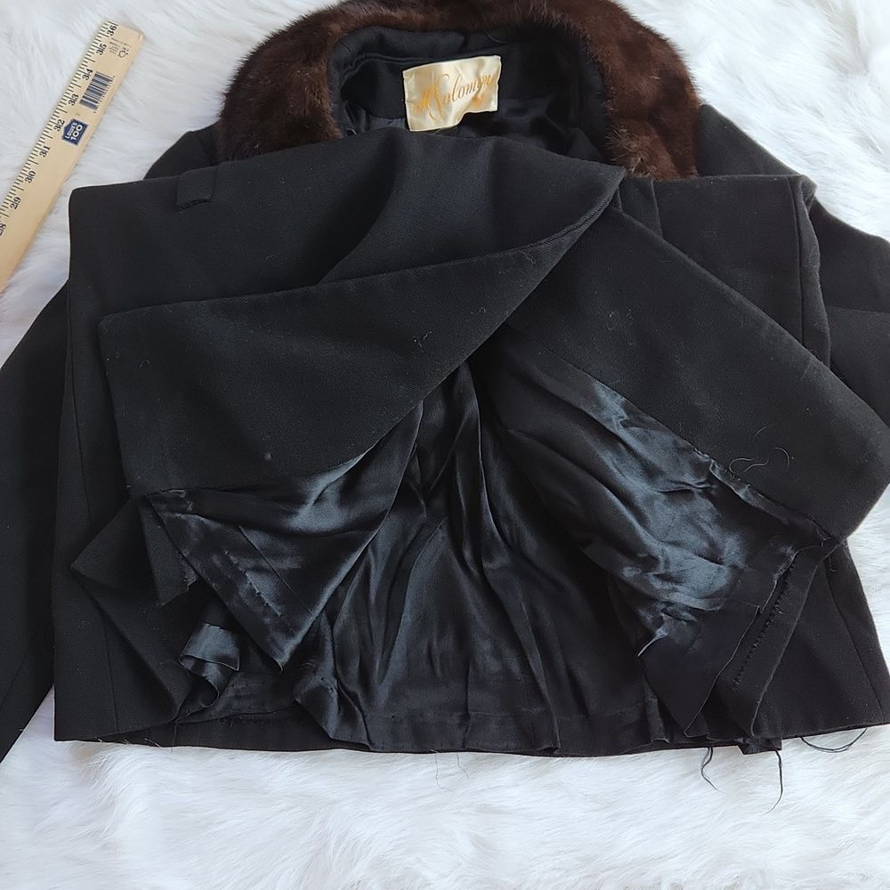 Other M. Solomon Vintage Fur Collar Black Coat Women's Size Medium Size M / US 6-8 / IT 42-44 - 12 Thumbnail