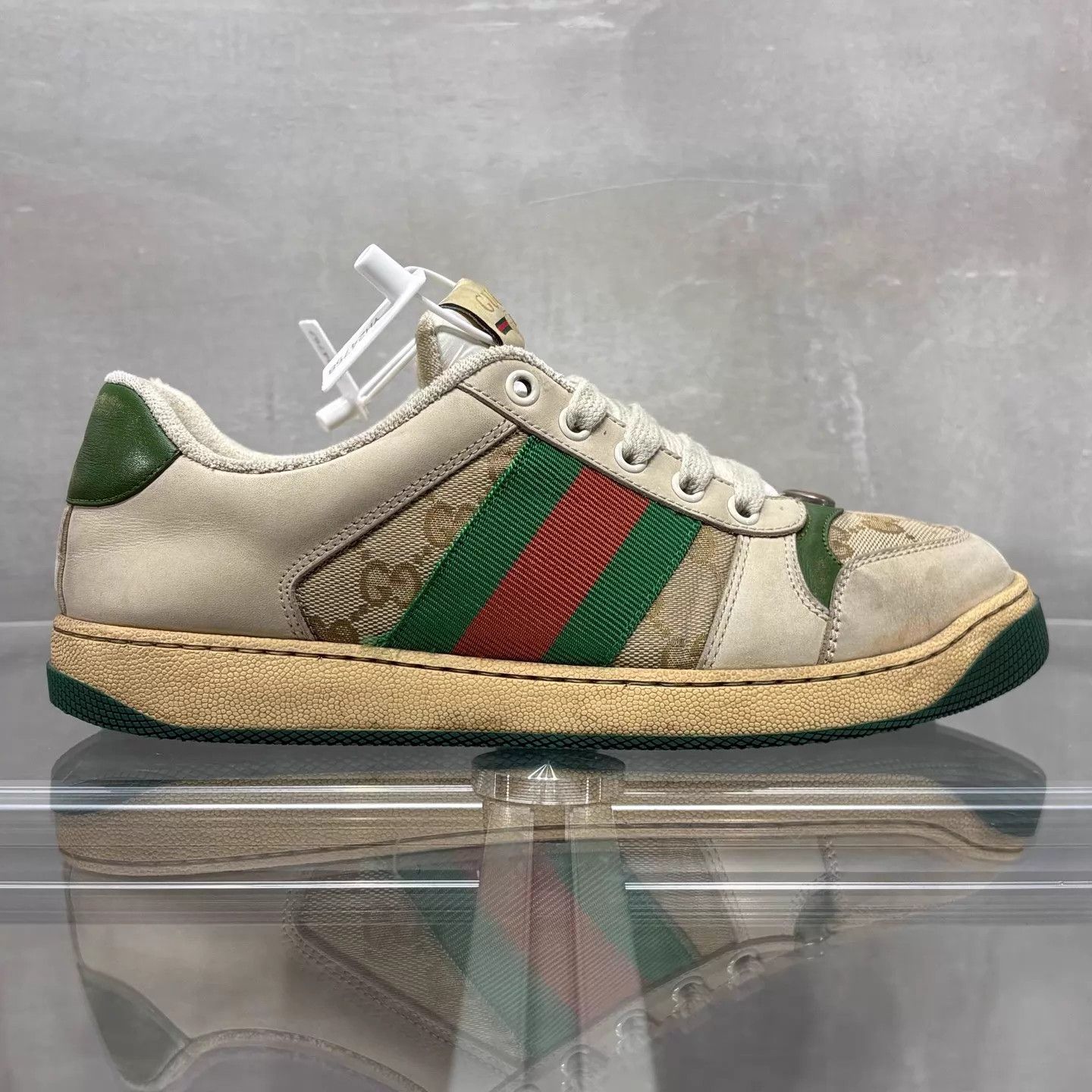 Gucci Gucci Green Dirty Sneakers UK5/39 YH24757 Size US 6 / EU 39 - 4 Thumbnail