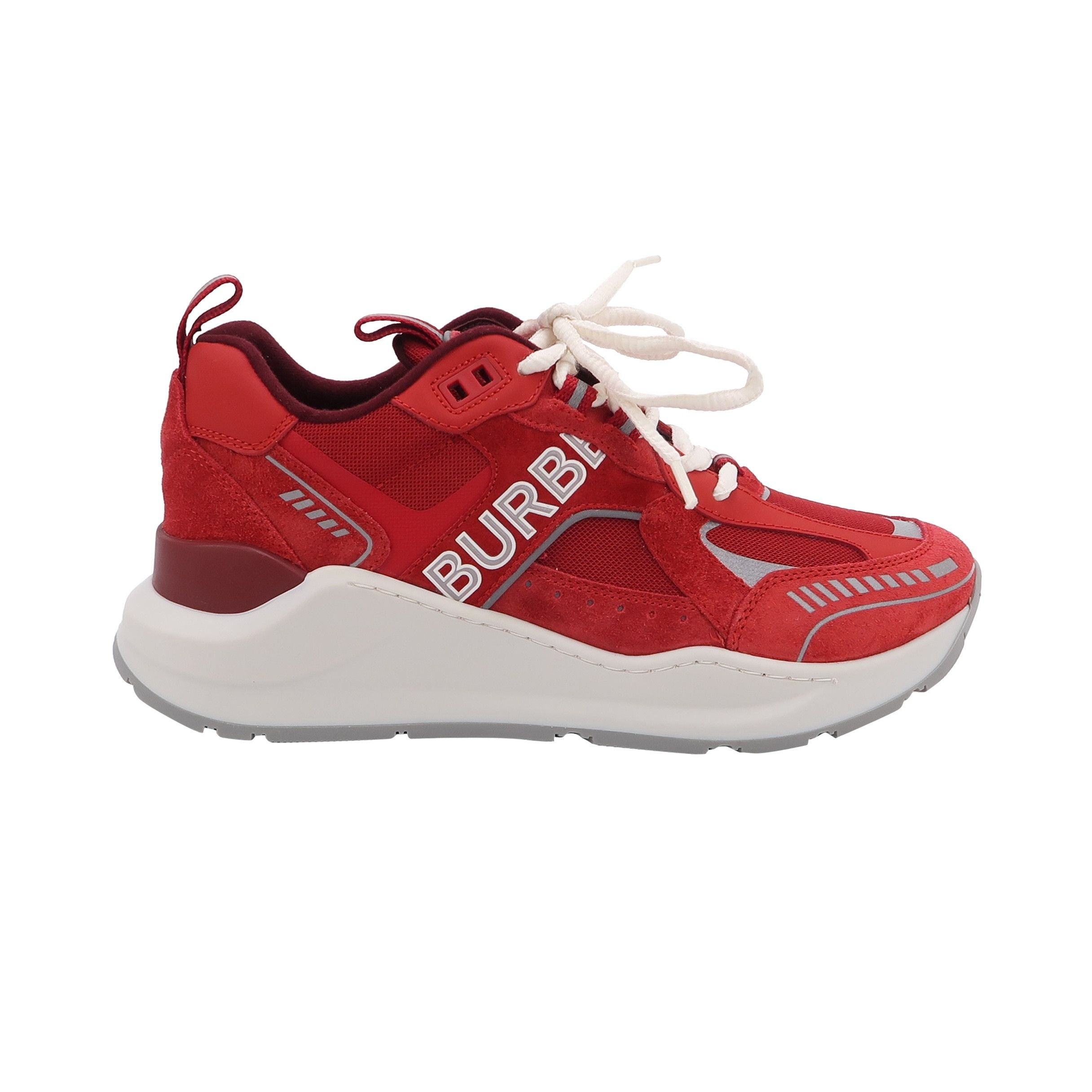 Burberry Burberry Red Suede Panel Sneakers 39 Size US 6 / EU 39 - 1 Thumbnail