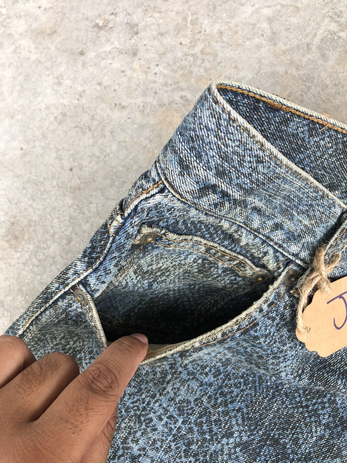Karakuri Tamashii Karakuri Tamashii Embroidered Jeans Baggy Snake Skin Size US 37 - 14 Thumbnail