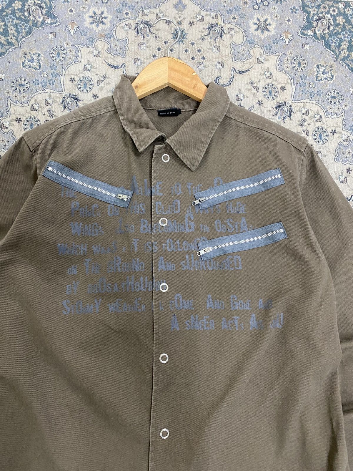 Hysteric Glamour BADGER APHEX TWINS SNAP BUTTON CANVAS SHIRT LGB GRUNGE Size US L / EU 52-54 / 3 - 7 Thumbnail