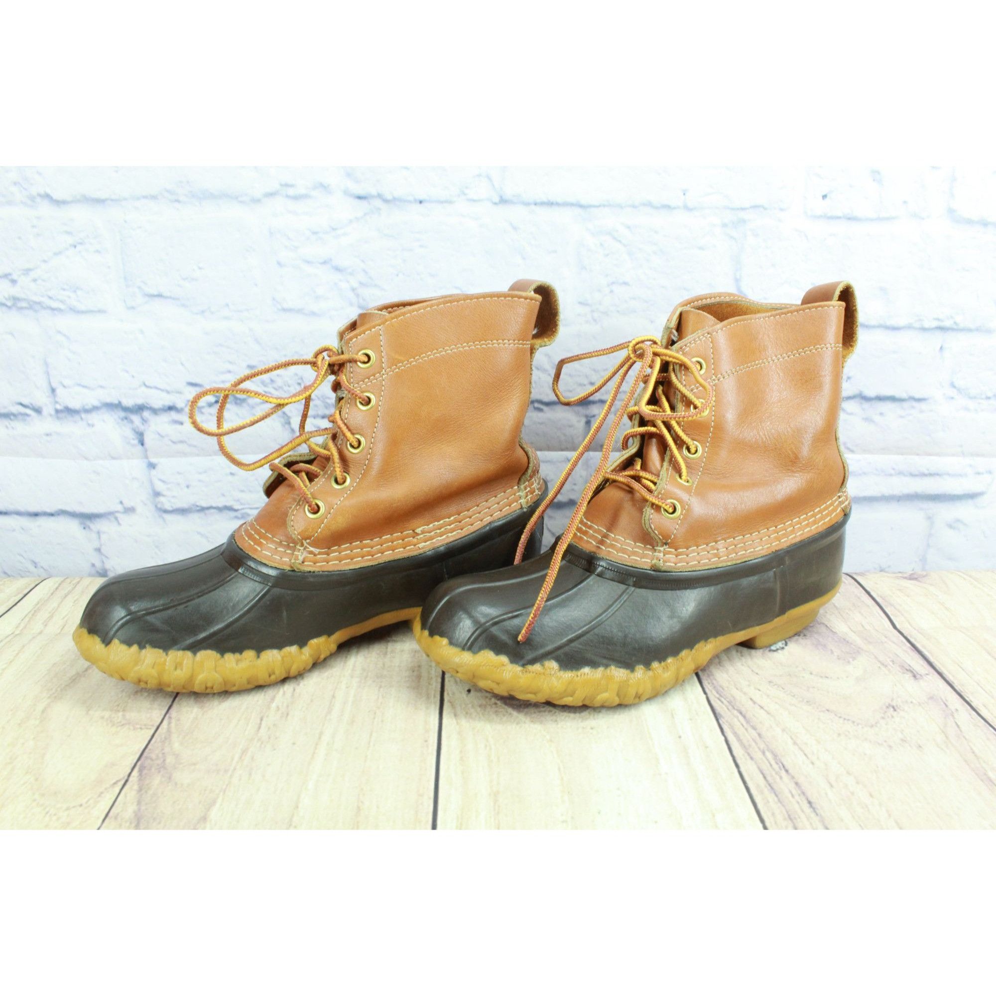Leather Vintage LL Bean Women's Leather Insulated Ankle Duck Boots Size US 6 / IT 36 - 2 Thumbnail