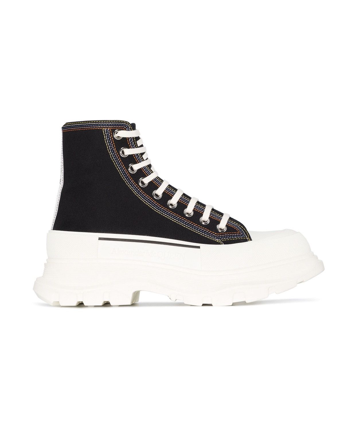 image of Alexander Mcqueen Tread Slick Lace-Up Sneakers in Black, Men's (Size 8)