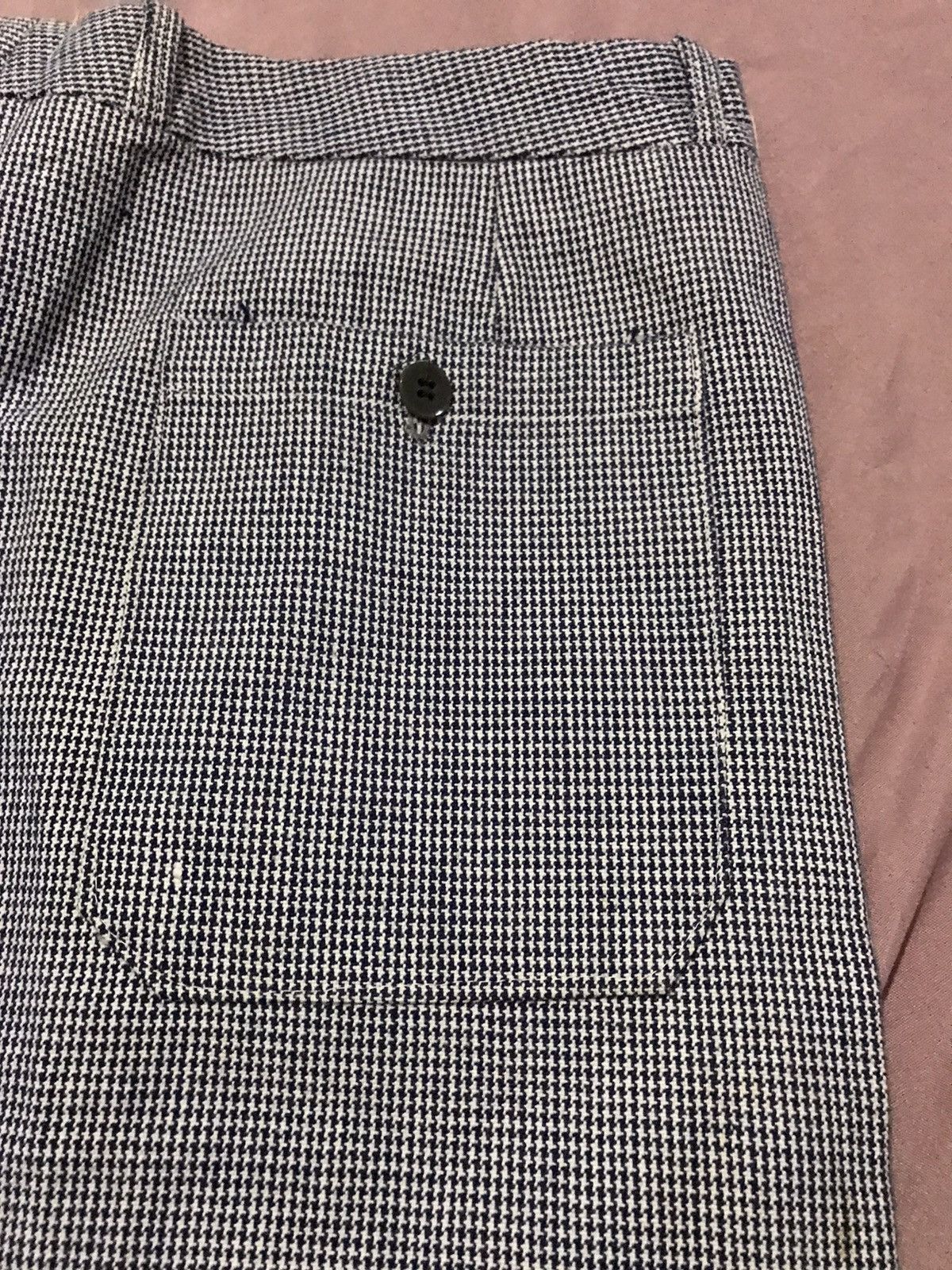 Self Edge SELVEDGE VINTAGE WOVEN HOUNDSTOOTH FABRIC CHORE PANTS Size US 30 / EU 46 - 12 Thumbnail