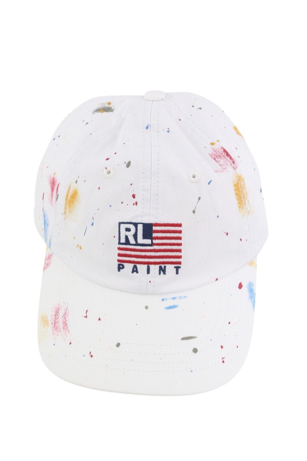 Polo Ralph Lauren 59 CM White Paint Colourful Sport Baseball Cap 84676 Size ONE SIZE - 2 Thumbnail