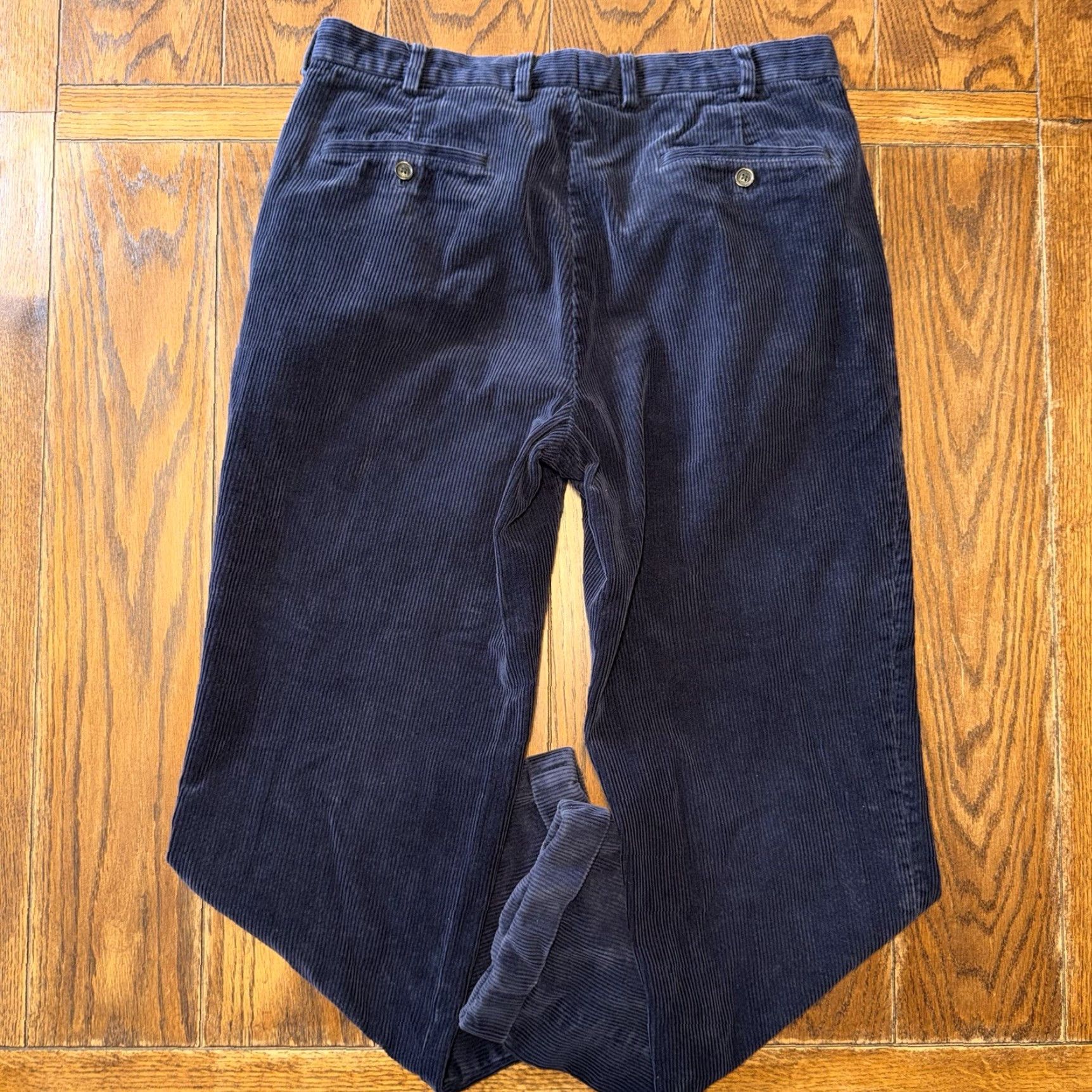 Brooks Brothers Brooks Brothers Thompson Navy Blue Corduroy Pleated Pants 36x32 Cotton Size US 36 / EU 52 - 7 Thumbnail