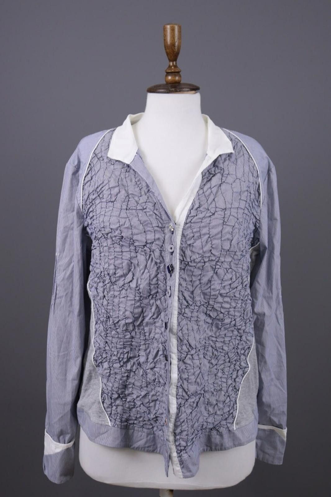 Designer Bottega Gray Designer Lagenlook Shirt Blouse Tunic Size XL Size XL / US 12-14 / IT 48-50 - 1 Thumbnail