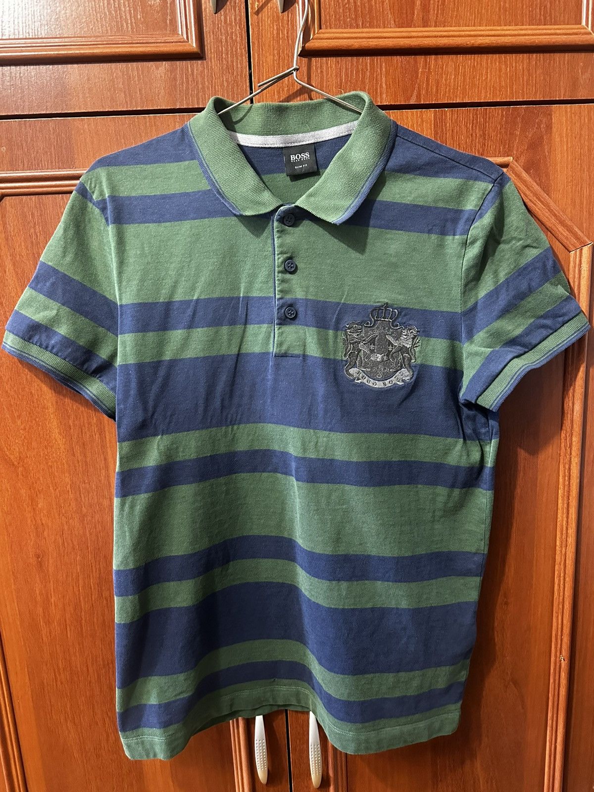 Hugo Boss Hugo Boss Vintage Mens Striped Polo Shirt Slim Fit Size US L / EU 52-54 / 3 - 1 Thumbnail