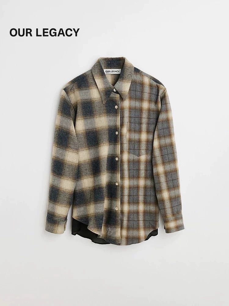 Our Legacy Our Legacy size32 Grain-cotton shirt with plaid Size S / US 4 / IT 40 - 3 Thumbnail