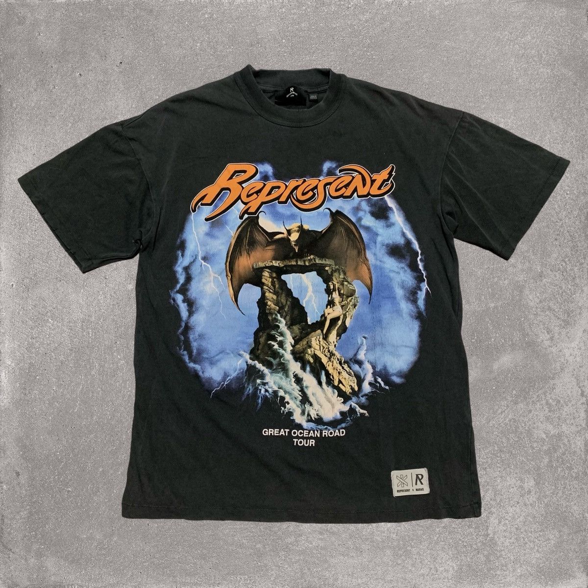 Represent XXS Marais Great Ocean Vintage Black Tee Limited