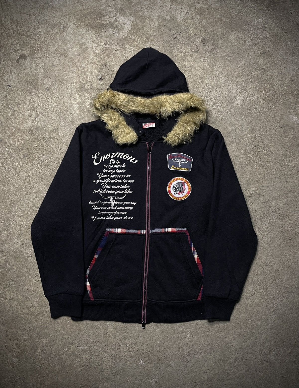 14th Addiction 2000’s Lock Heaven - Poem Fur Hoodie Size US M / EU 48-50 / 2 - 1 Thumbnail